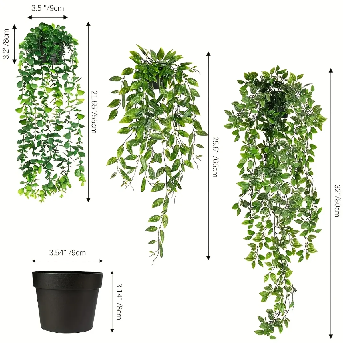 Artificial Hanging Eucalyptus Leaf Vine Plant Set - Realistic Faux Potted Greenery for Indoor Outdoor Wall Home Decor showcase 4