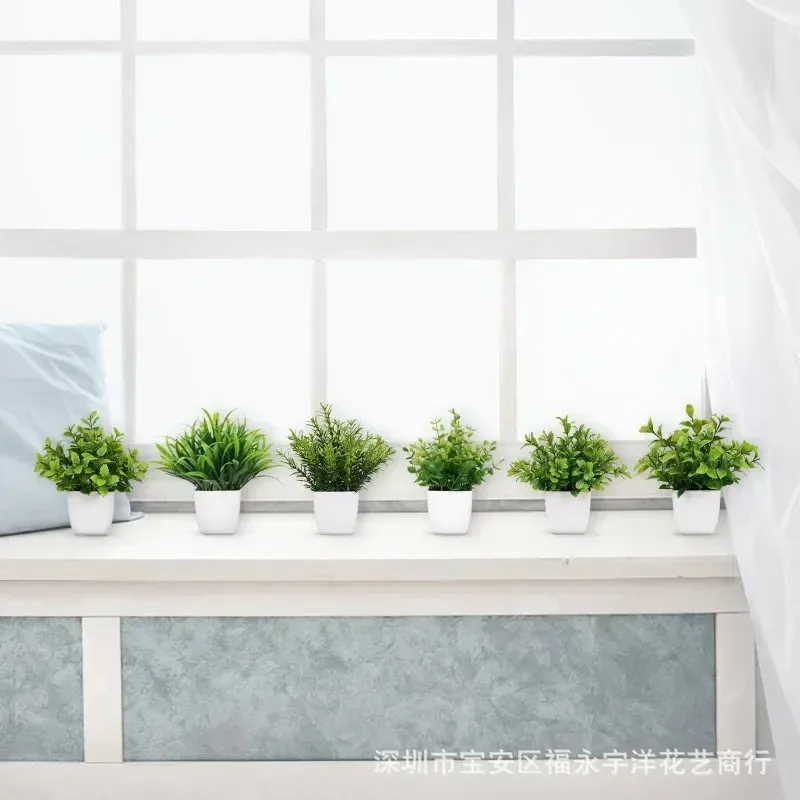 Artificial Eucalyptus Bonsai Potted Plant - Realistic Green Fake Flower for Indoor Outdoor Home Bedroom Garden Decoration thumbnail 4