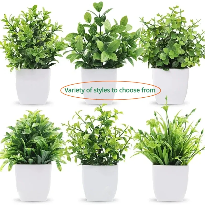 Artificial Eucalyptus Bonsai Potted Plant - Realistic Green Fake Flower for Indoor Outdoor Home Bedroom Garden Decoration thumbnail 6