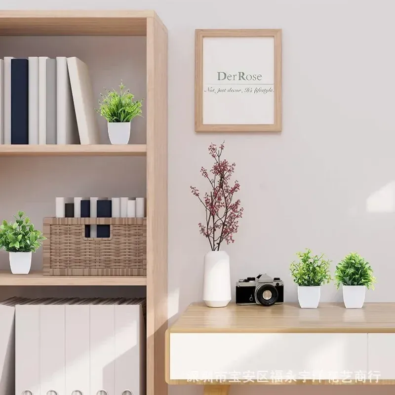 Artificial Eucalyptus Bonsai Potted Plant - Realistic Green Fake Flower for Indoor Outdoor Home Bedroom Garden Decoration thumbnail 3