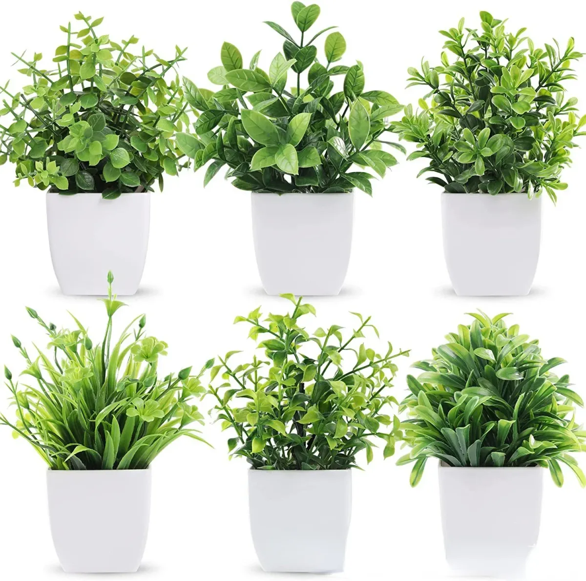 Artificial Eucalyptus Bonsai Potted Plant - Realistic Green Fake Flower for Indoor Outdoor Home Bedroom Garden Decoration showcase 1