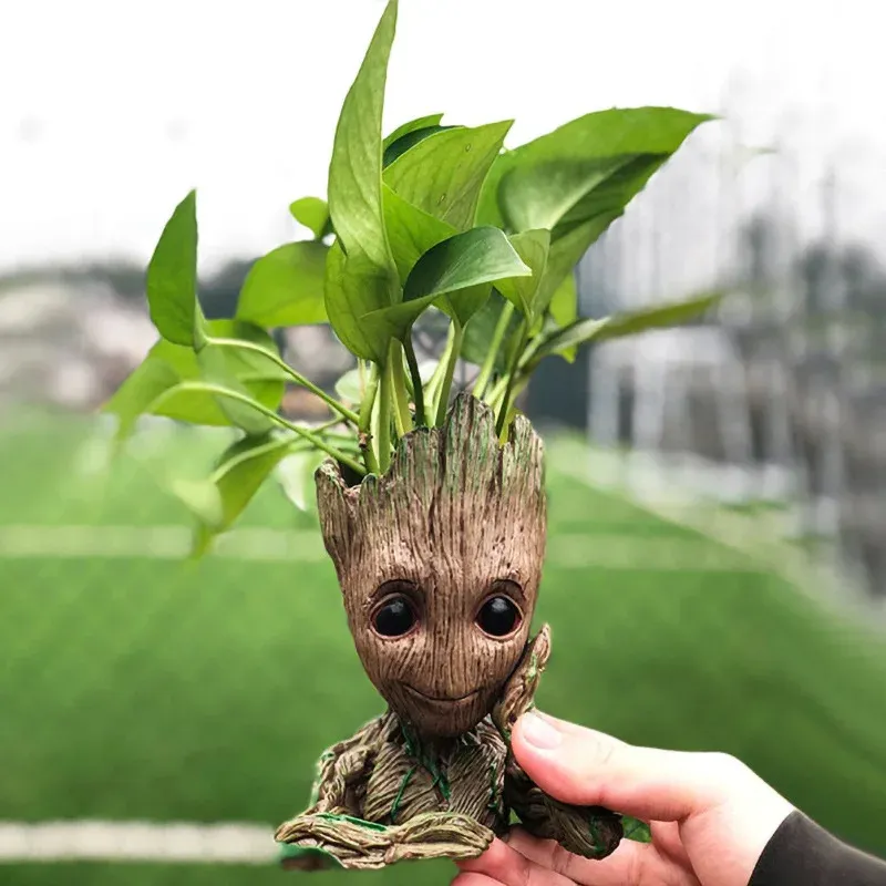 Baby Groot Flower Pot Planter - Anime Hero Figure Home Office Desk Decor, Indoor Plant Holder, Pen Organizer, 14cm Plastic showcase 8