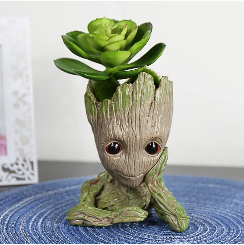 Groot Planter Pot for Indoor Plants & Flowers - Anime Figure Statue Art Craft, Durable Plastic Home Decor Ornament, Perfect Gift for Kids and Men showcase 5
