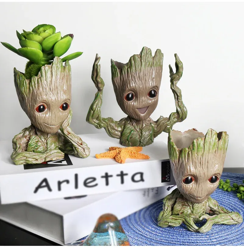 Groot Planter Pot for Indoor Plants & Flowers - Anime Figure Statue Art Craft, Durable Plastic Home Decor Ornament, Perfect Gift for Kids and Men showcase 4