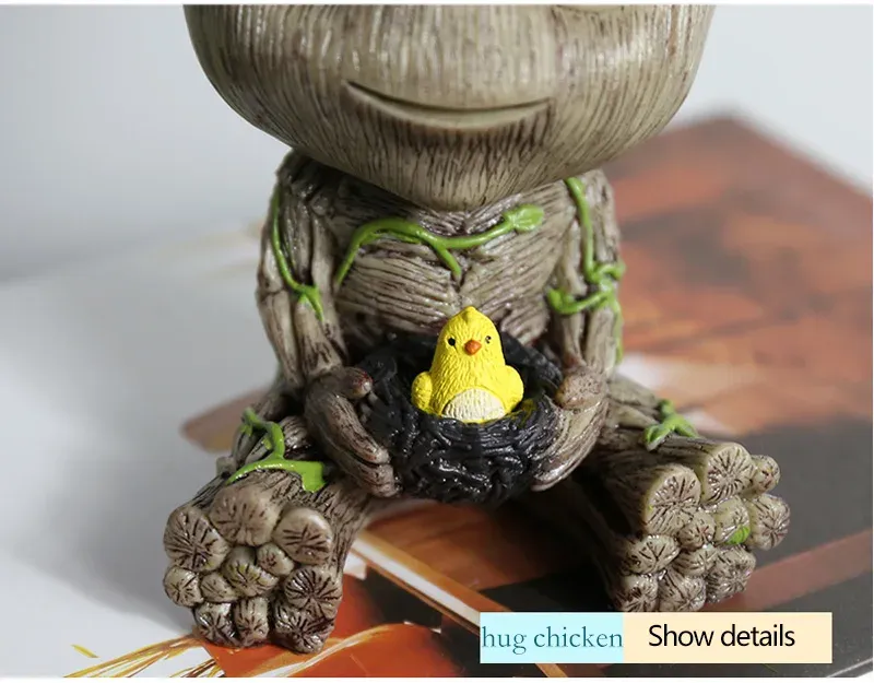Groot Planter Pot for Indoor Plants & Flowers - Anime Figure Statue Art Craft, Durable Plastic Home Decor Ornament, Perfect Gift for Kids and Men showcase 17