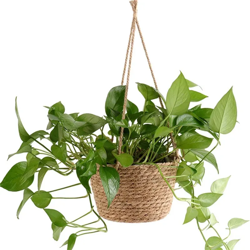 Macrame Plant Hanger Basket - Jute Rope Woven Indoor Outdoor Flower Pot Holder for Home Decor, Storage, and Gifts thumbnail 6