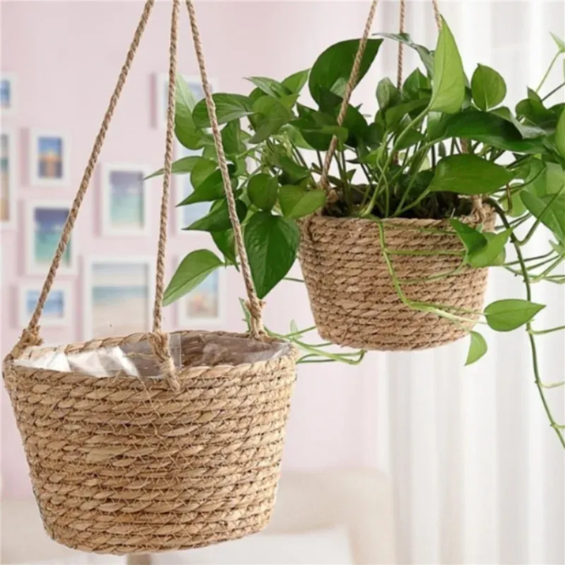 Macrame Plant Hanger Basket - Jute Rope Woven Indoor Outdoor Flower Pot Holder for Home Decor, Storage, and Gifts thumbnail 1