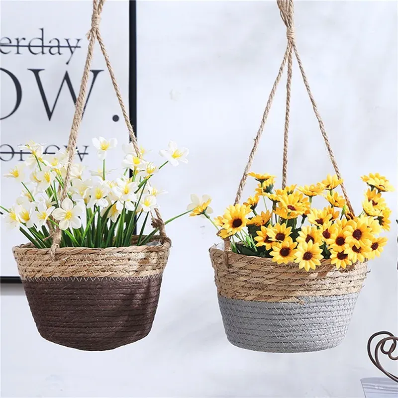 Macrame Plant Hanger Basket - Jute Rope Woven Indoor Outdoor Flower Pot Holder for Home Decor, Storage, and Gifts thumbnail 3