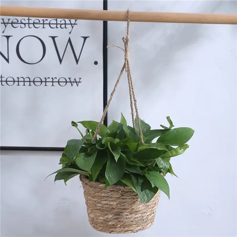 Macrame Plant Hanger Basket - Jute Rope Woven Indoor Outdoor Flower Pot Holder for Home Decor, Storage, and Gifts thumbnail 4