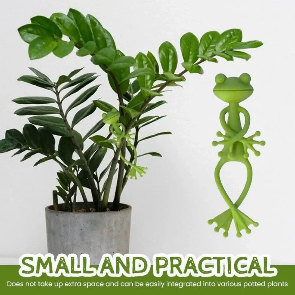 Cute Frog Plant Support Stake for Garden Pots - Durable Plastic Vine Holder for Indoor Outdoor Gardening Accessories, Balconies & Courtyards - Playful Plant Stand & Clips for Climbing Plants showcase 8