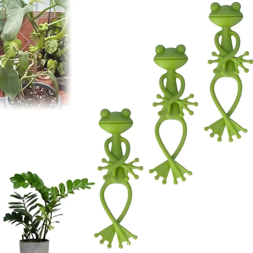 Cute Frog Plant Support Stake for Garden Pots - Durable Plastic Vine Holder for Indoor Outdoor Gardening Accessories, Balconies & Courtyards - Playful Plant Stand & Clips for Climbing Plants showcase 11