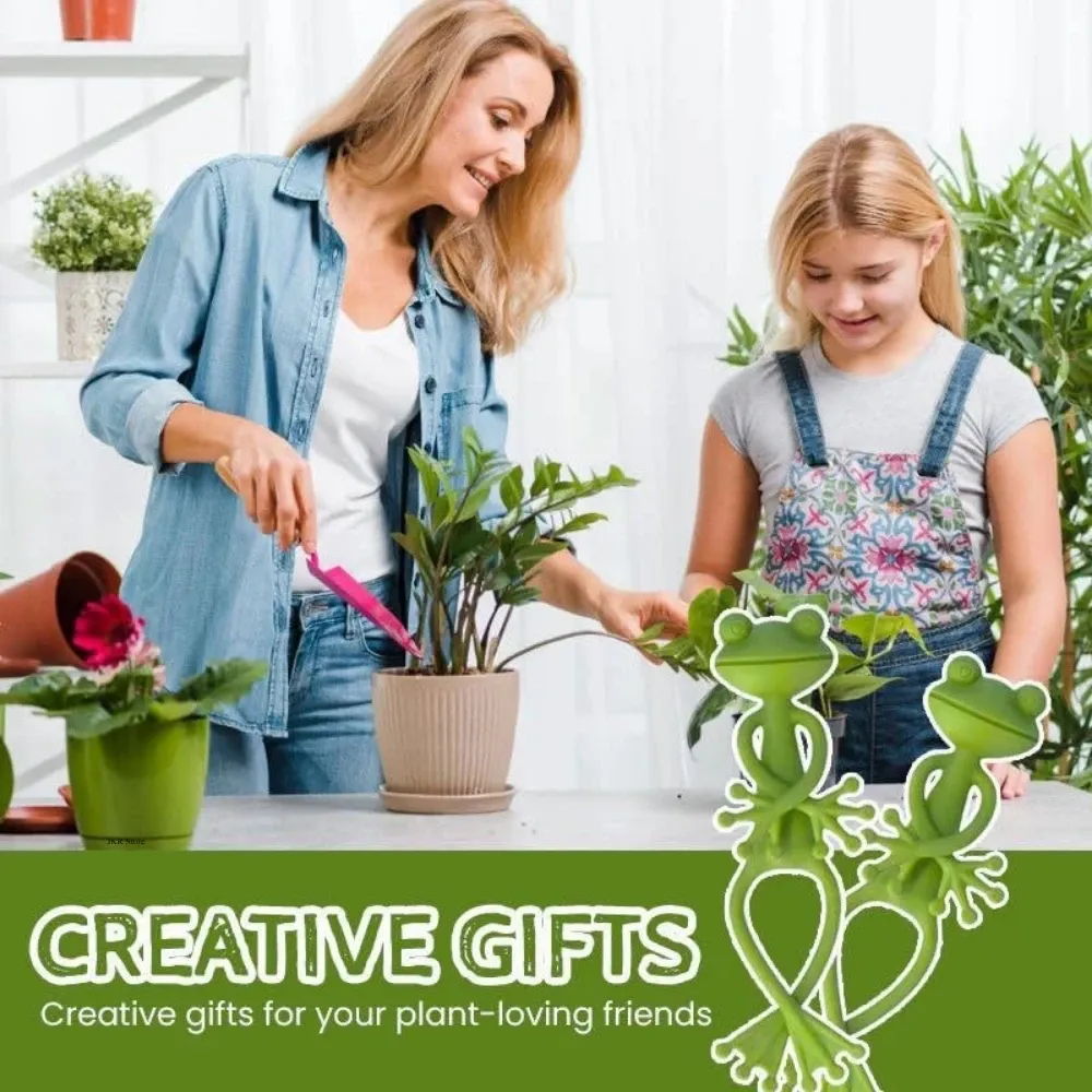 Cute Frog Plant Support Stake for Garden Pots - Durable Plastic Vine Holder for Indoor Outdoor Gardening Accessories, Balconies & Courtyards - Playful Plant Stand & Clips for Climbing Plants thumbnail 5