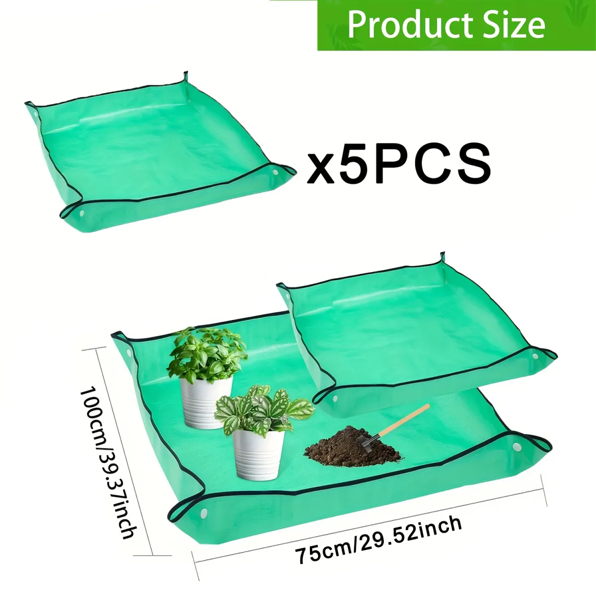 Waterproof Foldable Plant Potting Tray Mat 100x100cm - Leak-Proof Gardening Repotting Pad for Indoor & Outdoor Use showcase 9
