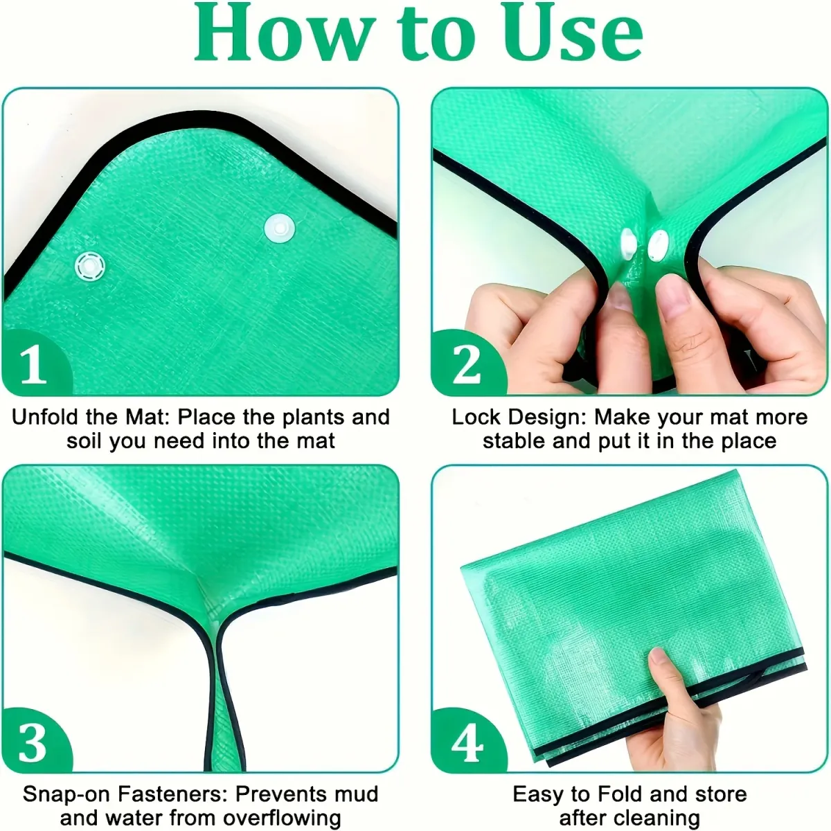 Waterproof Foldable Plant Potting Tray Mat 100x100cm - Leak-Proof Gardening Repotting Pad for Indoor & Outdoor Use showcase 2