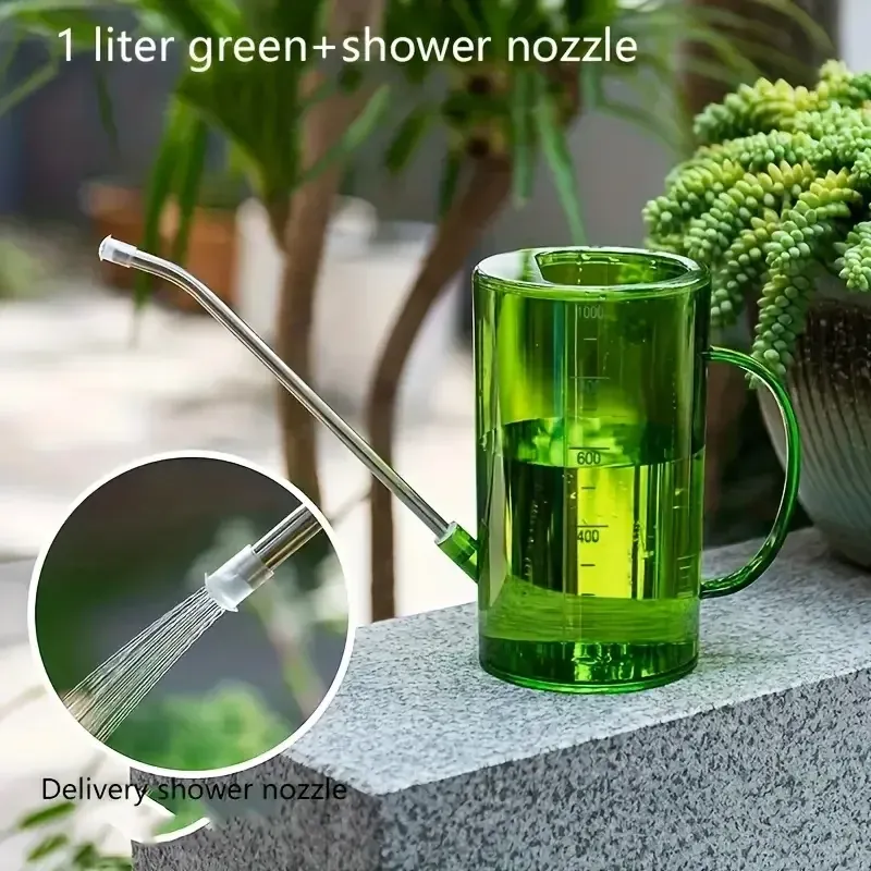 1L Stainless Steel Long Spout Watering Can & Gardening Shovel Set - Indoor/Outdoor Plant Irrigation Pot for Home Office Flowers thumbnail 1