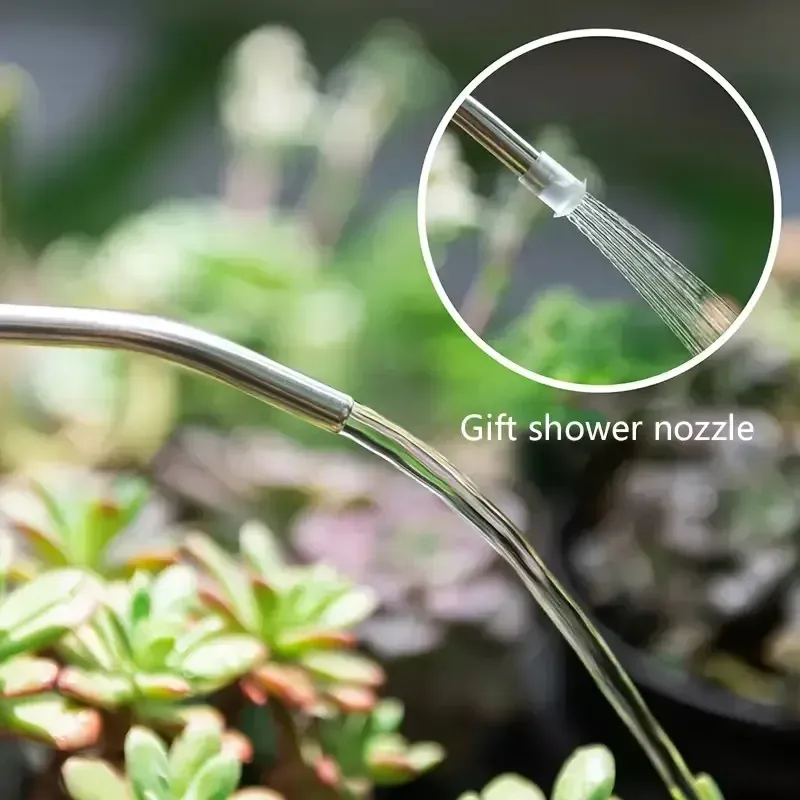 1L Stainless Steel Long Spout Watering Can & Gardening Shovel Set - Indoor/Outdoor Plant Irrigation Pot for Home Office Flowers thumbnail 6