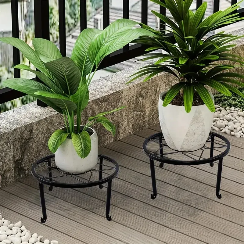 Heavy Duty Black Iron Metal Plant Stand Holder for Flower Pots - Indoor Outdoor Rustproof Planter Container Rack showcase 4