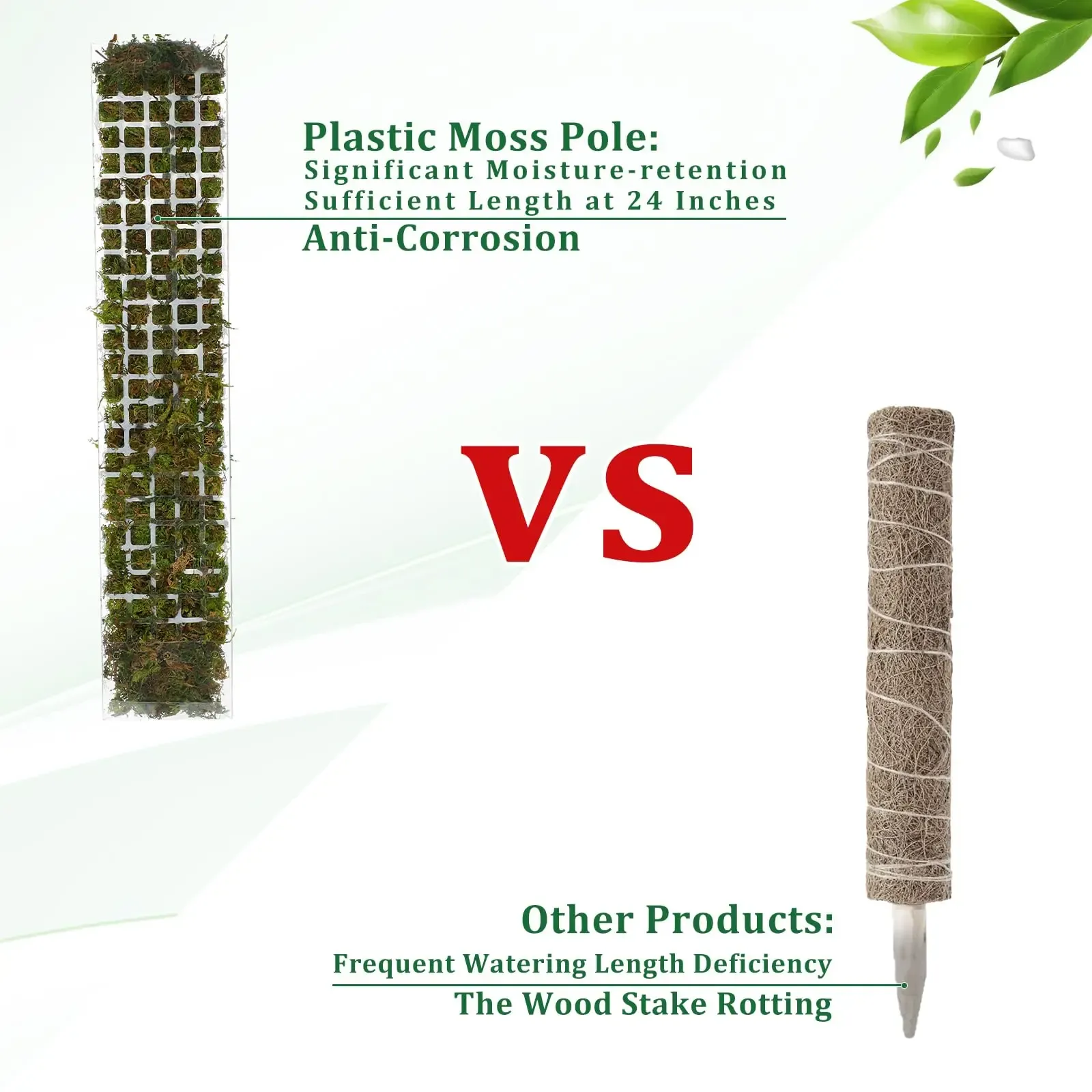 Indoor Climbing Plant Moss Pole Support - Transparent PVC Garden Guardian Tutor Stick for Vertical Growth, Root Observation, and Peat Moss Enhancement thumbnail 2