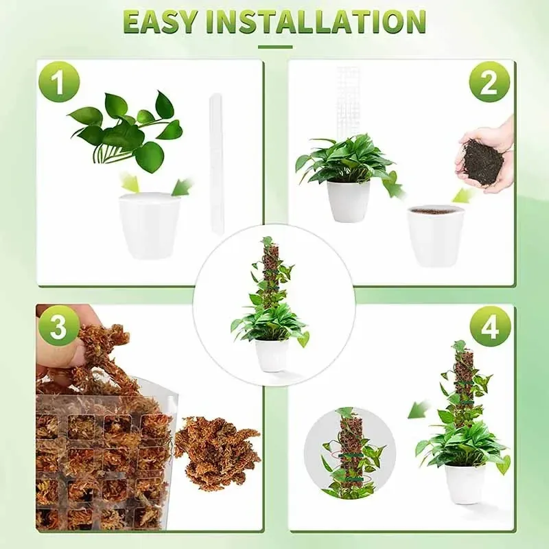 Indoor Climbing Plant Moss Pole Support - Transparent PVC Garden Guardian Tutor Stick for Vertical Growth, Root Observation, and Peat Moss Enhancement showcase 15