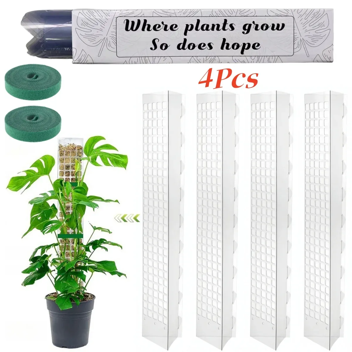 Indoor Climbing Plant Moss Pole Support - Transparent PVC Garden Guardian Tutor Stick for Vertical Growth, Root Observation, and Peat Moss Enhancement showcase 29