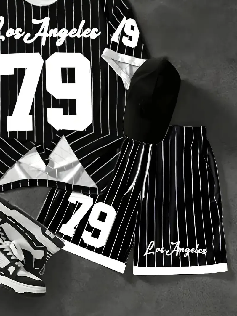 2025 Summer Men's Street Fashion Casual Set - Breathable 3D Digital Print Comfort Softness showcase 9