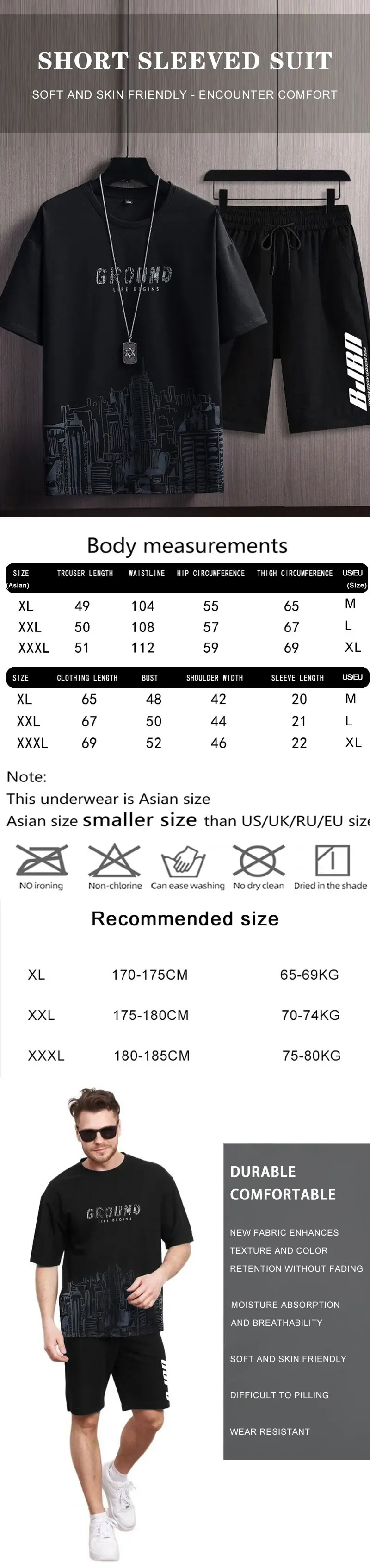 Men's Summer 2-Piece Casual Sports Suit Set - City Print Short Sleeve T-Shirt & Shorts, Breathable Quick Dry Polyester, Slim Fit Plus Size for Outdoor Jogging showcase 1