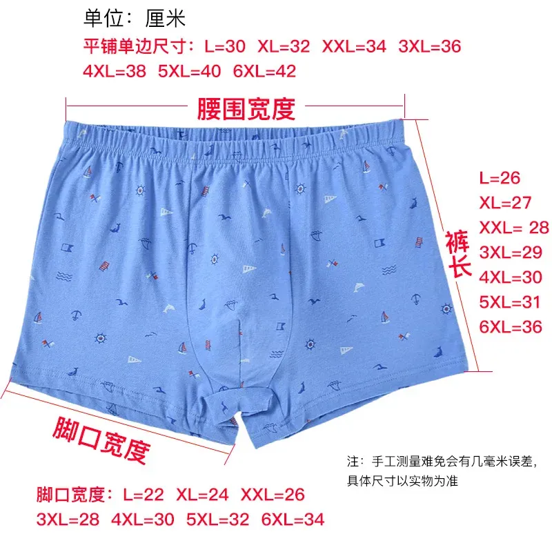Men's Cotton Antibacterial Boxer Briefs - Breathable Printed Summer Thin Plus Size Short Boxer Shorts for Ultimate Comfort thumbnail 3