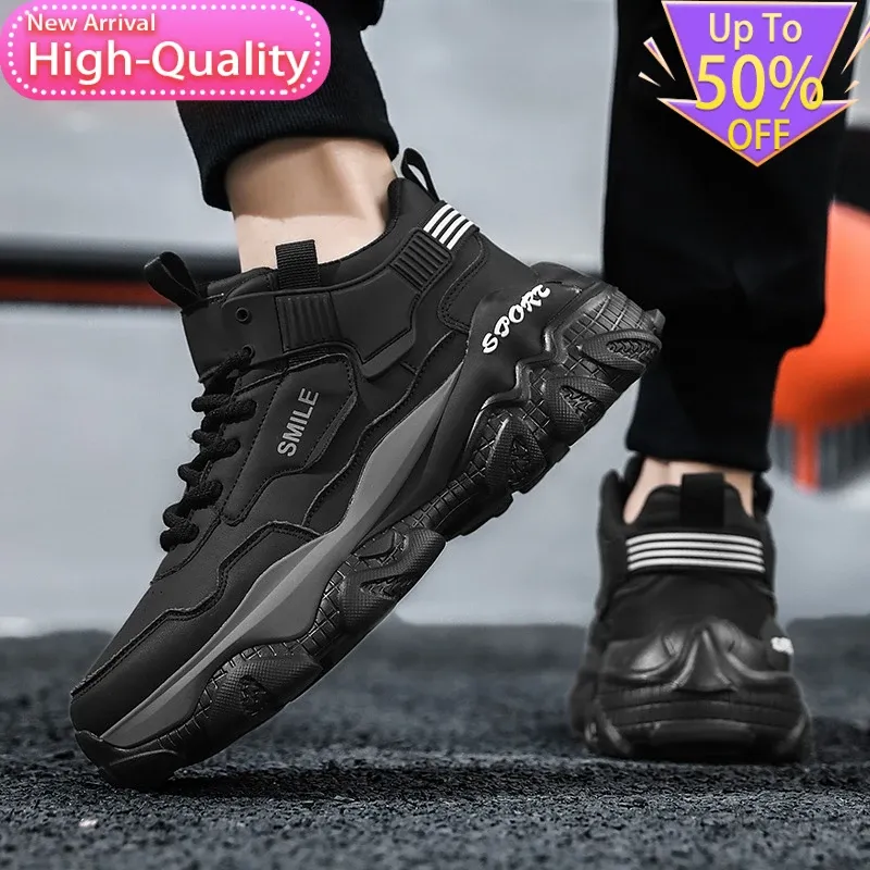 Men's Spring Anti-Slip Casual Sports Shoes - Comfortable Elastic Breathable Foot Protection for Daily Walking and Training thumbnail 4