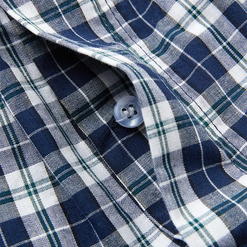 Men's Cotton Plaid Boxer Shorts S-XL, Comfortable Elastic Waistband Button Casual Underwear for Home Wear thumbnail 4