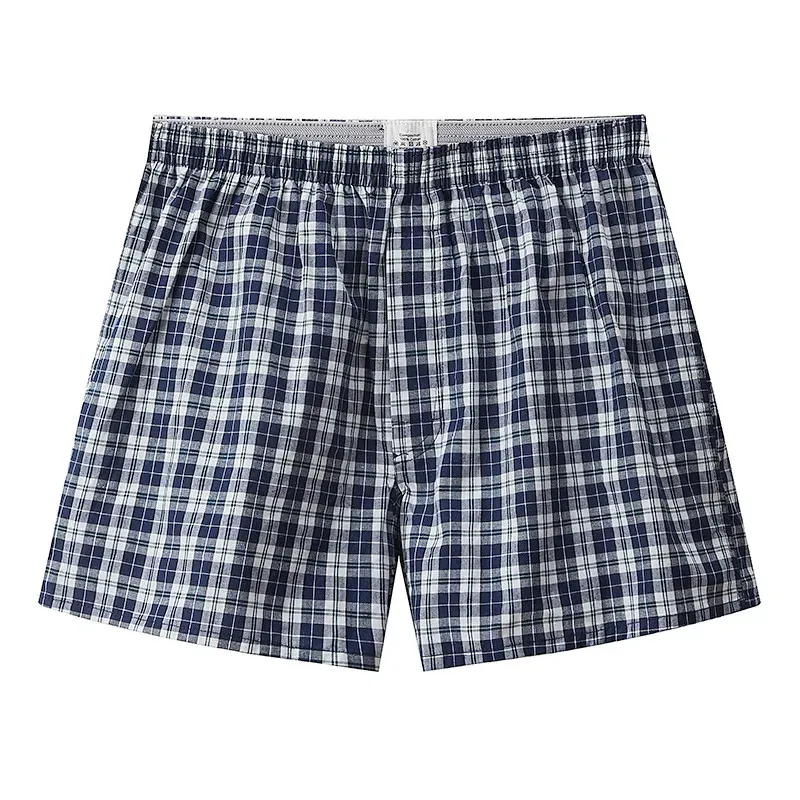 Men's Cotton Plaid Boxer Shorts S-XL, Comfortable Elastic Waistband Button Casual Underwear for Home Wear thumbnail 5