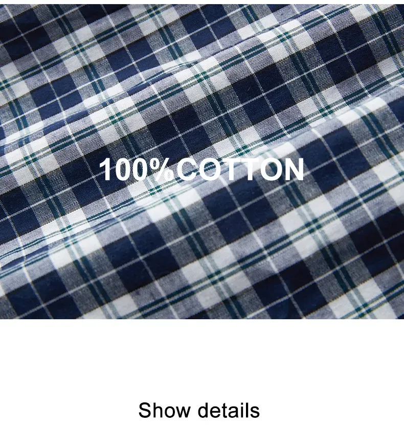 Men's Cotton Plaid Boxer Shorts S-XL, Comfortable Elastic Waistband Button Casual Underwear for Home Wear showcase 14