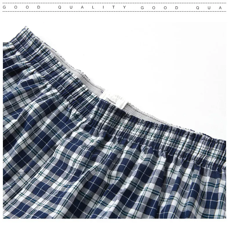 Men's Cotton Plaid Boxer Shorts S-XL, Comfortable Elastic Waistband Button Casual Underwear for Home Wear showcase 15