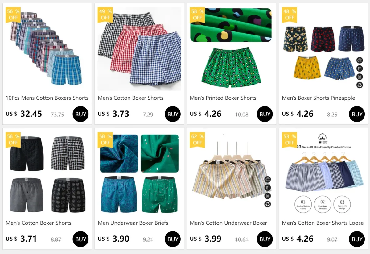 Men's Cotton Plaid Boxer Shorts S-XL, Comfortable Elastic Waistband Button Casual Underwear for Home Wear showcase 1