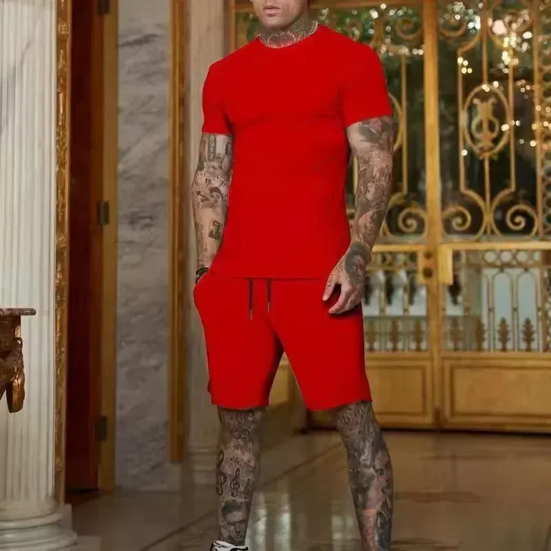 2025 Fashionable Men's Summer Sportswear Set: Breathable T-Shirt & Casual Shorts Two-Piece Outfit for Outdoor Activities thumbnail 4