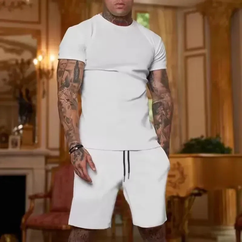 2025 Fashionable Men's Summer Sportswear Set: Breathable T-Shirt & Casual Shorts Two-Piece Outfit for Outdoor Activities thumbnail 3