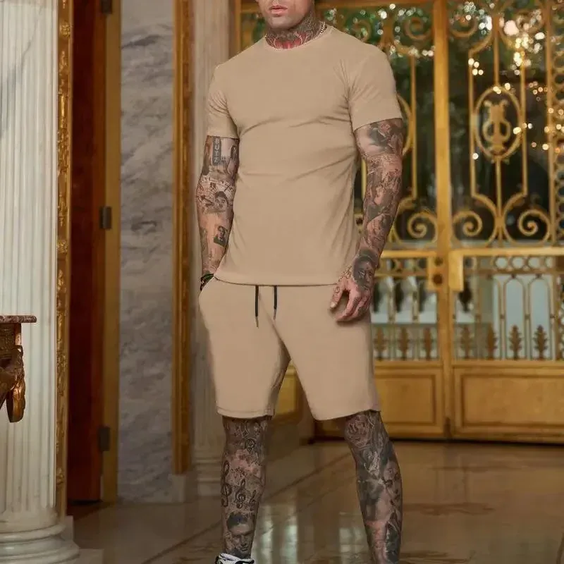 2025 Fashionable Men's Summer Sportswear Set: Breathable T-Shirt & Casual Shorts Two-Piece Outfit for Outdoor Activities showcase 10