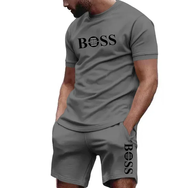 Men's Summer Sportswear Set: Short Sleeve T-Shirt & Athletic Pants for Running, Fitness, and Casual Wear thumbnail 6