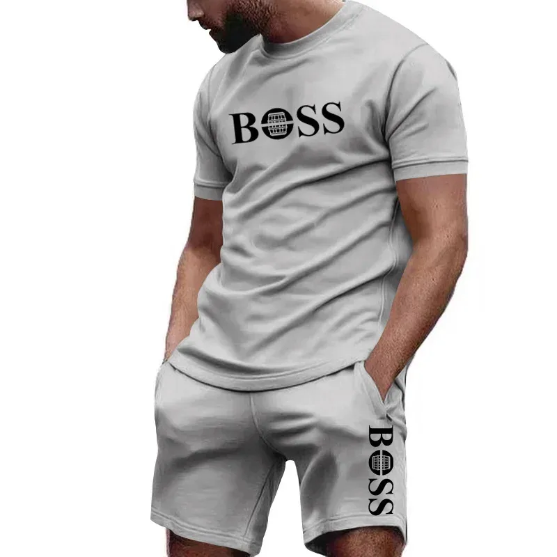 Men's Summer Sportswear Set: Short Sleeve T-Shirt & Athletic Pants for Running, Fitness, and Casual Wear showcase 4