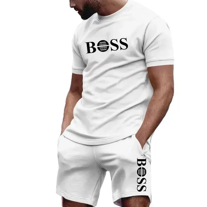Men's Summer Sportswear Set: Short Sleeve T-Shirt & Athletic Pants for Running, Fitness, and Casual Wear thumbnail 5