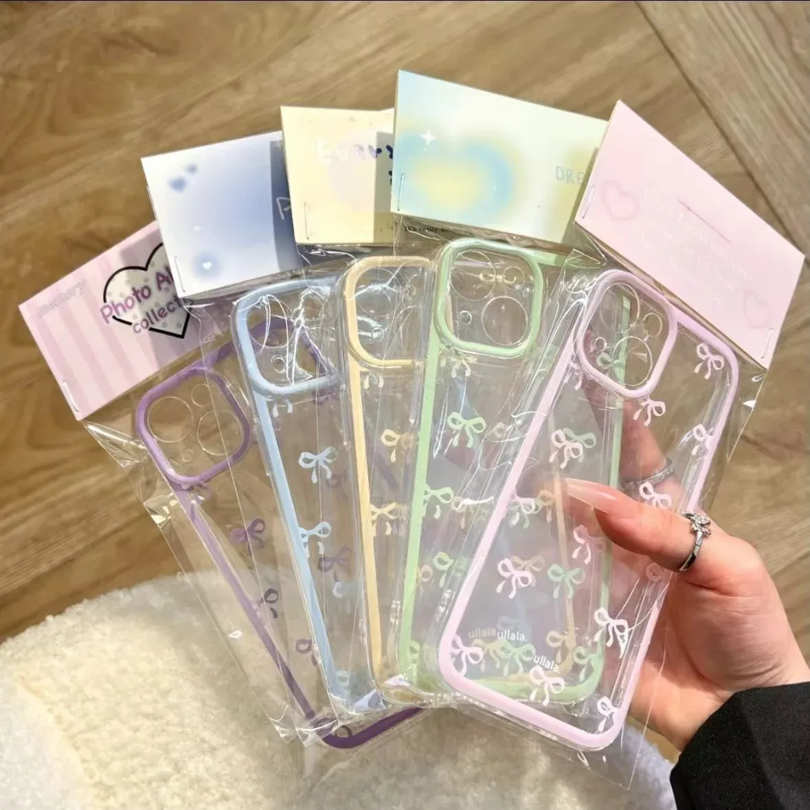 Cute Purple Pink Bow Soft Clear Phone Case for iPhone 15, 14, 13, 12, 11 Pro Max - Enhanced Camera Protection, Shockproof Silicone Cover for Girls & Women showcase 1