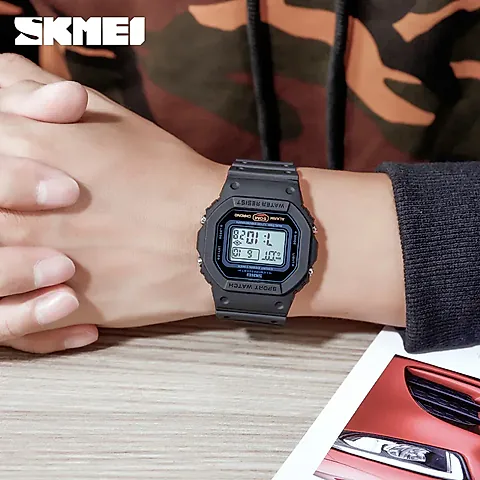 SKMEI 1628 Luxury Digital Men's Watch - Waterproof Sports Electronic Military Style with Dual Time, Chrono, Alarm, LED Light, and Countdown - Ideal for Active Lifestyles