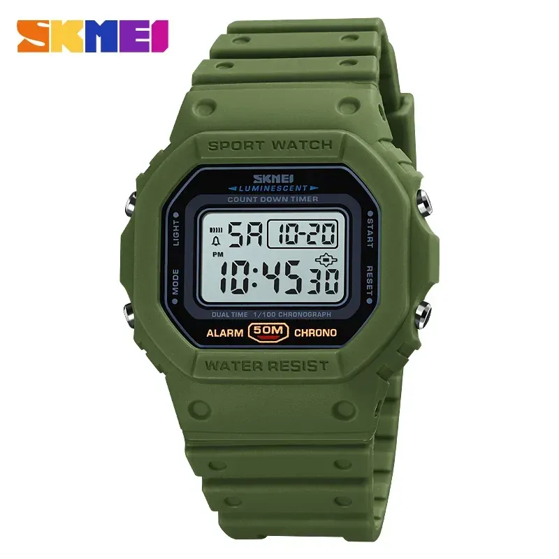 SKMEI 1628 Luxury Digital Men's Watch - Waterproof Sports Electronic Military Style with Dual Time, Chrono, Alarm, LED Light, and Countdown - Ideal for Active Lifestyles thumbnail 2