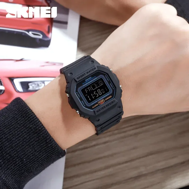 SKMEI 1628 Luxury Digital Men's Watch - Waterproof Sports Electronic Military Style with Dual Time, Chrono, Alarm, LED Light, and Countdown - Ideal for Active Lifestyles thumbnail 5