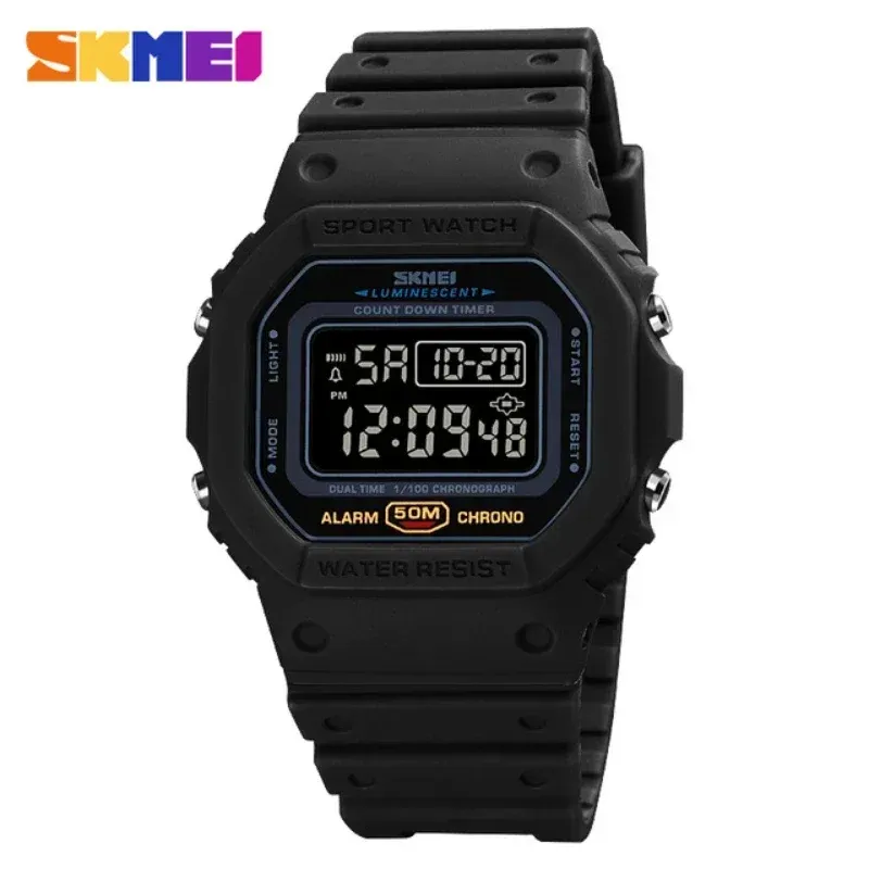 SKMEI 1628 Luxury Digital Men's Watch - Waterproof Sports Electronic Military Style with Dual Time, Chrono, Alarm, LED Light, and Countdown - Ideal for Active Lifestyles thumbnail 3