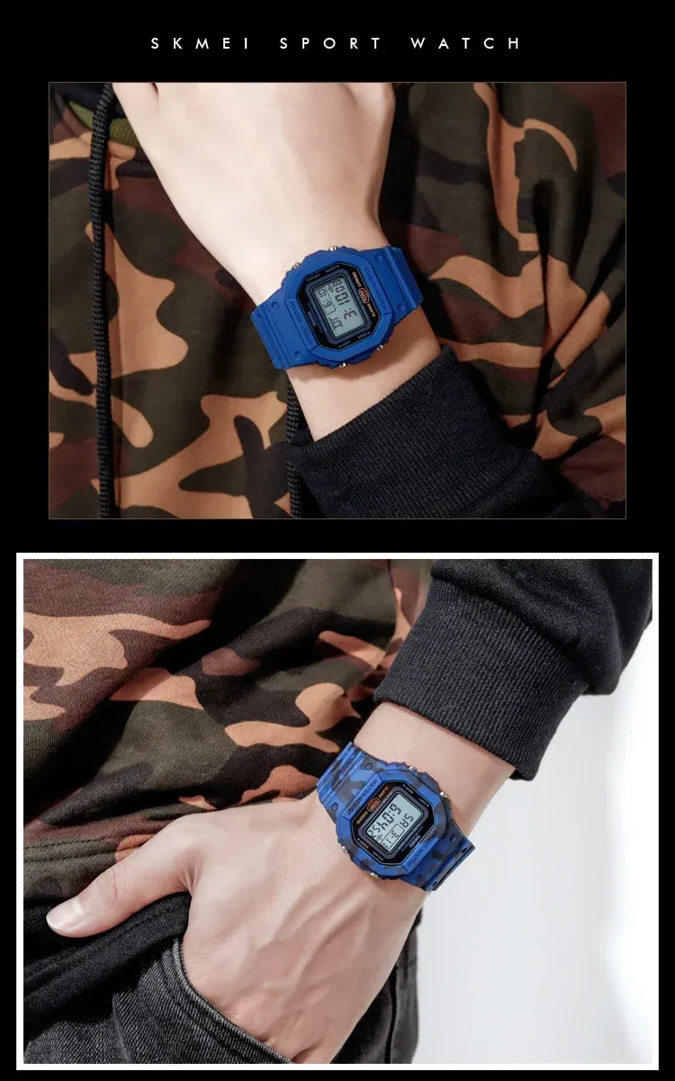 SKMEI 1628 Luxury Digital Men's Watch - Waterproof Sports Electronic Military Style with Dual Time, Chrono, Alarm, LED Light, and Countdown - Ideal for Active Lifestyles showcase 20