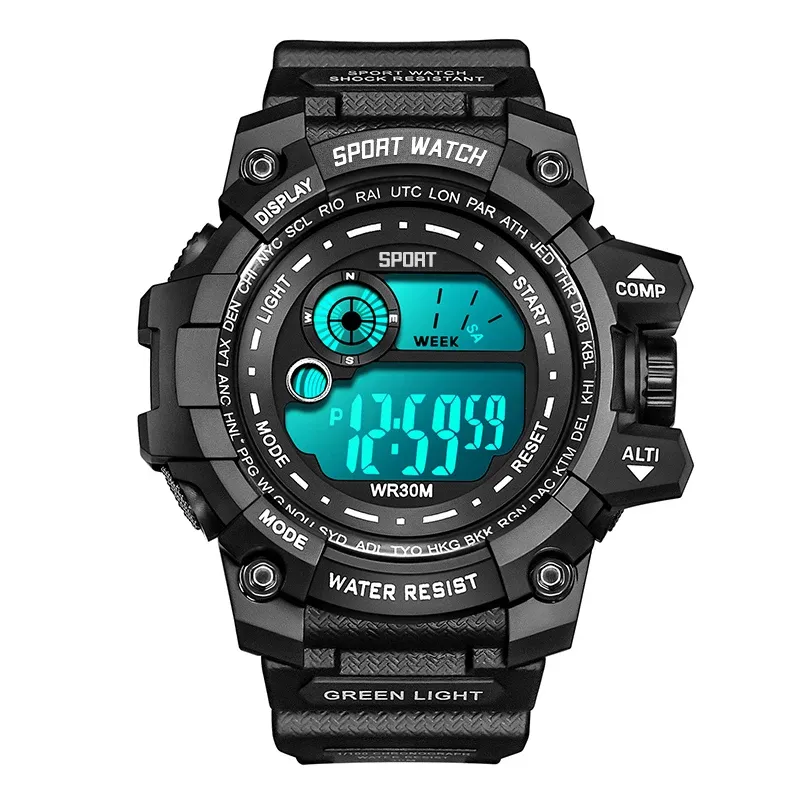 Men's LED Digital Sports Watch - Luminous, Waterproof, Military Style, Date Display, Fashionable Army Clock for Outdoor & Casual Wear thumbnail 5