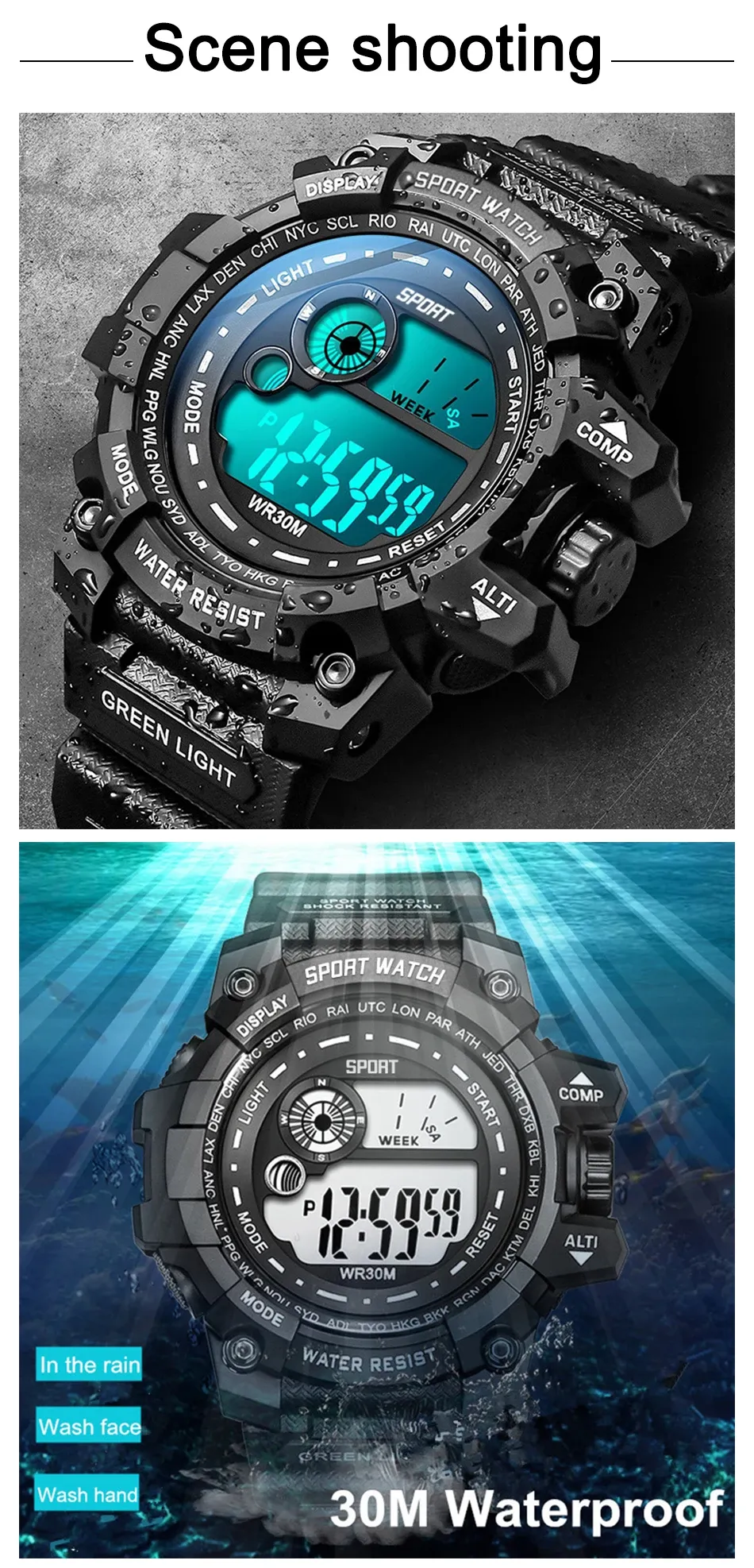 Men's LED Digital Sports Watch - Luminous, Waterproof, Military Style, Date Display, Fashionable Army Clock for Outdoor & Casual Wear showcase 4