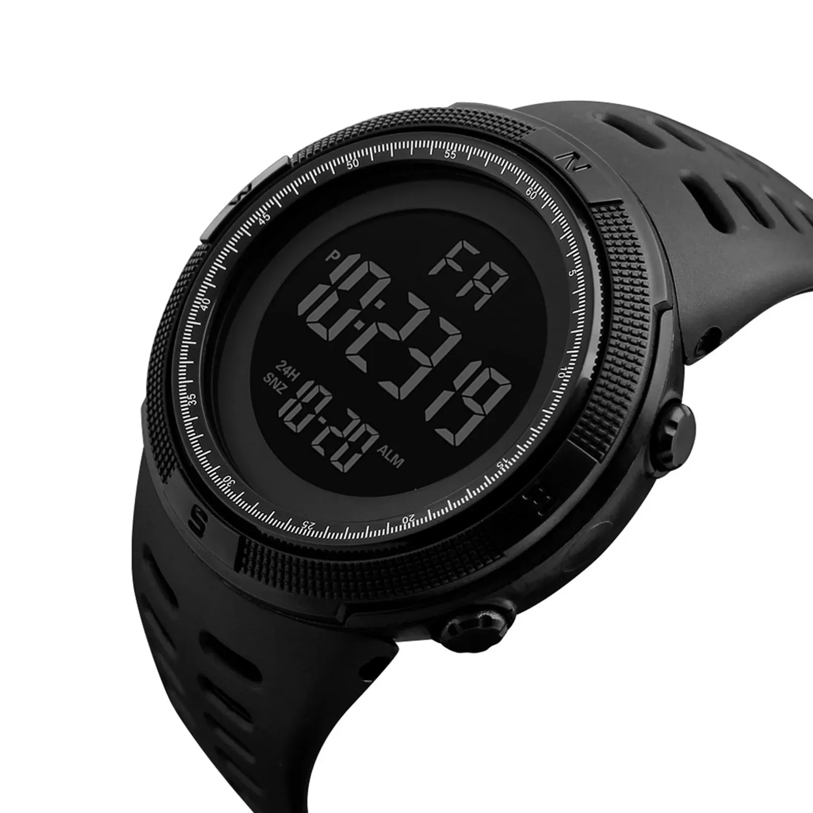 Men's Digital Sports Watch Waterproof Casual Luminous Stopwatch Alarm Simple Army Style Watch for Running, Climbing, Fishing - Large Dial, 10M Water Resistance, Resin Band thumbnail 5
