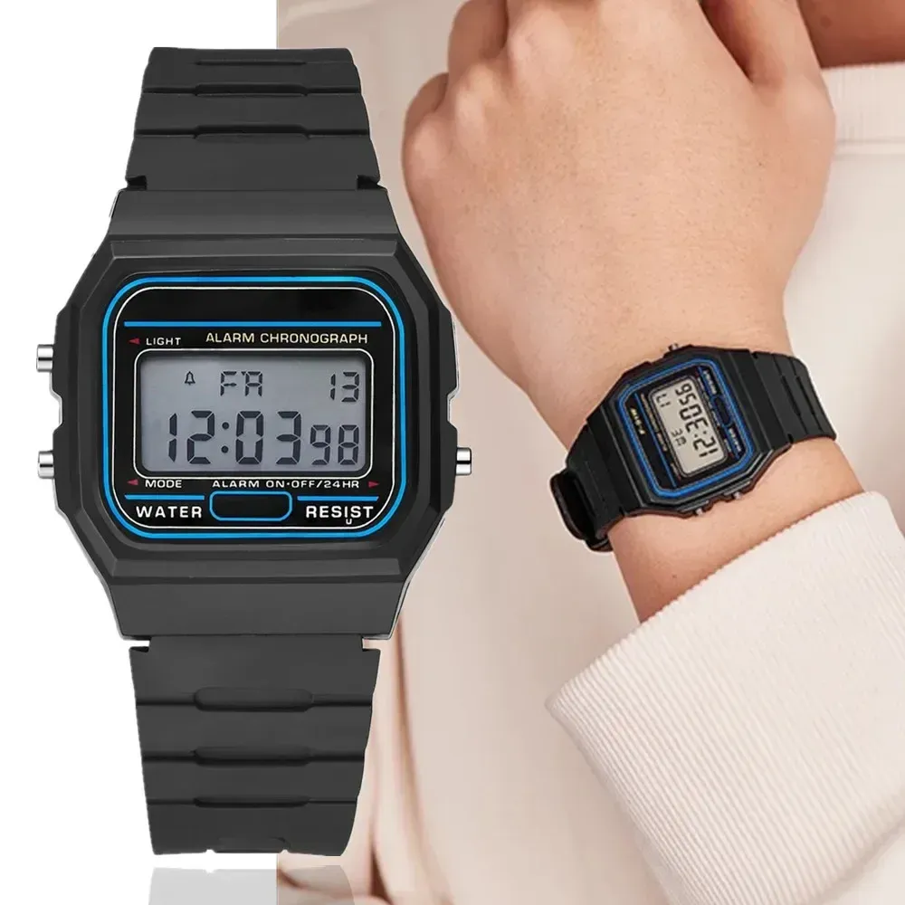 Men's Fashion Square LED Sports Watch Casual Silicone Strap Digital Wristwatch Minimalist Electronic Timepiece showcase 2