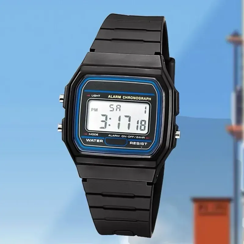 Men's Fashion Square LED Sports Watch Casual Silicone Strap Digital Wristwatch Minimalist Electronic Timepiece thumbnail 5